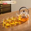 Chinese Tea Ceremony Tea Pot High Borosilicate Glass Open Flame Health Flower Tea Pot Tea Set Teapot Cup Holder