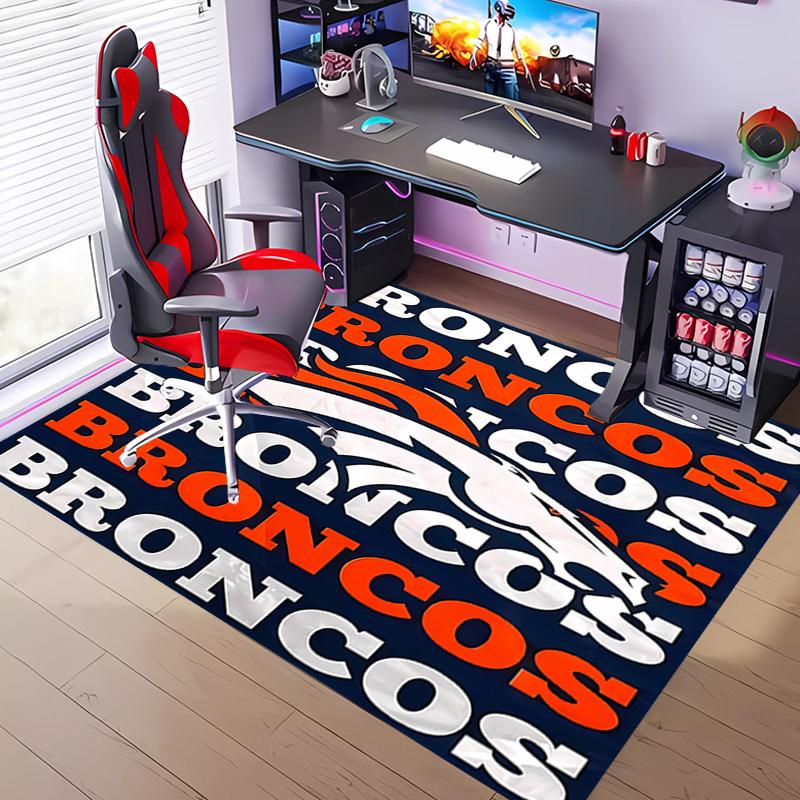 1pc Denver Broncos LOGO Entrance Mat, Non-Slip Mat Area Rug,Room Decor, Outdoor Decor, Kitchen Rug,Doormat - Machine Washable, Easy to Clean