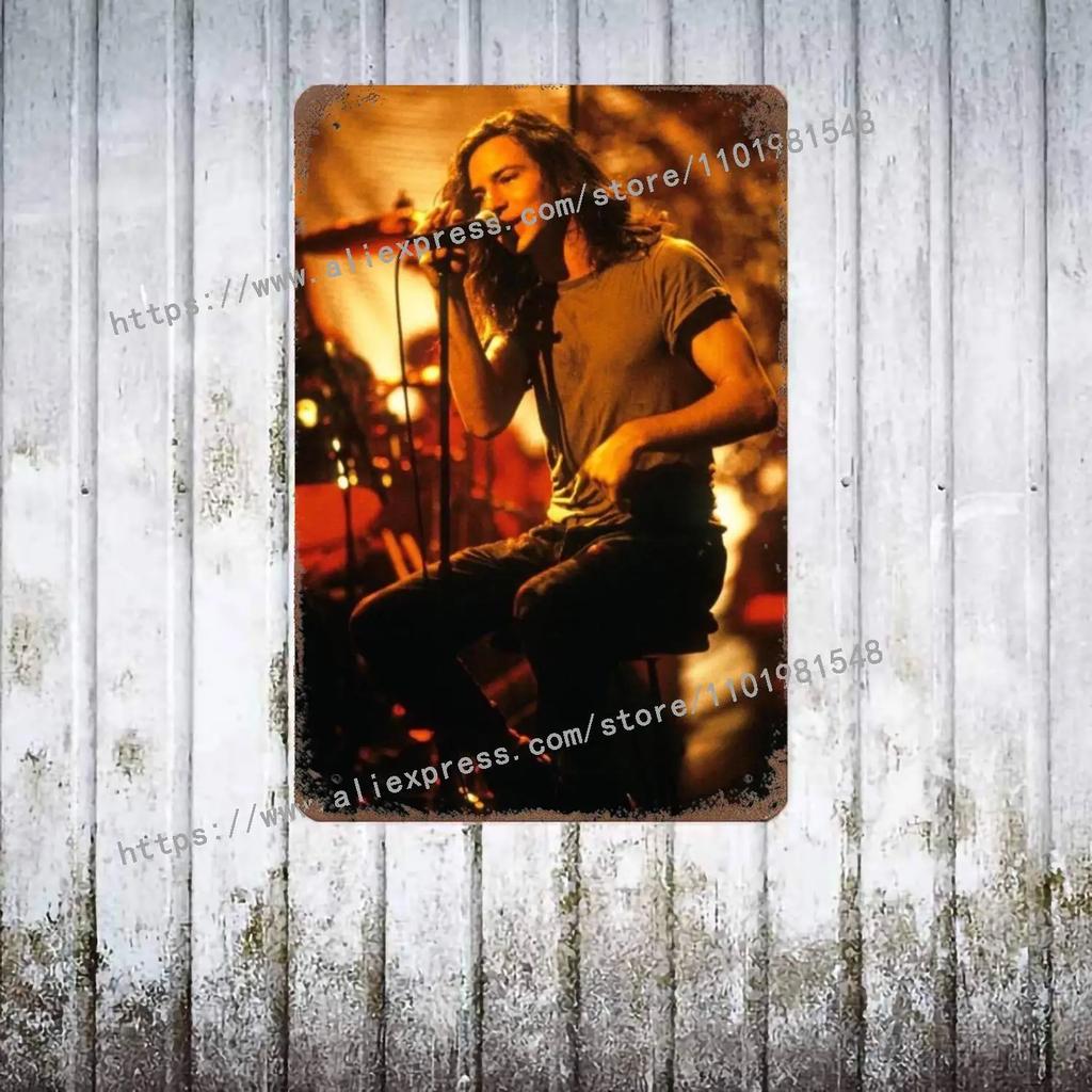 Металлический декор Pearl Jam Band Постер Винтажная жестяная табличка Металлическая табличка Декоративная табличка для паба, бара, мужской пещеры, клуба, украшение стены