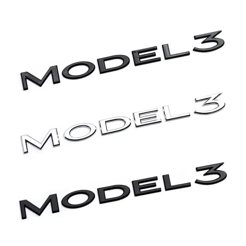ysdkf1 Original 3D ABS Letters Logo For Tesla MODEL 3 Y Car Rear Tailgate Trunk Emblem Badge Decal Stickers Auto Styling Accessories