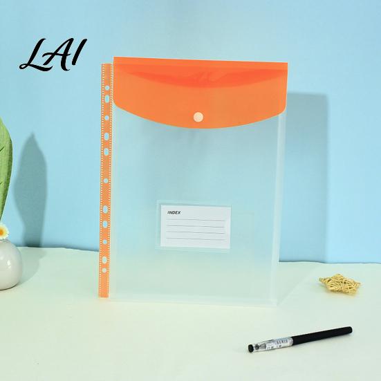 Project File Organizer 11 Hole Binder Pockets for A4 Binders Plastic Expanding Folders Snap Button Pocket with Closure & Transparent Label