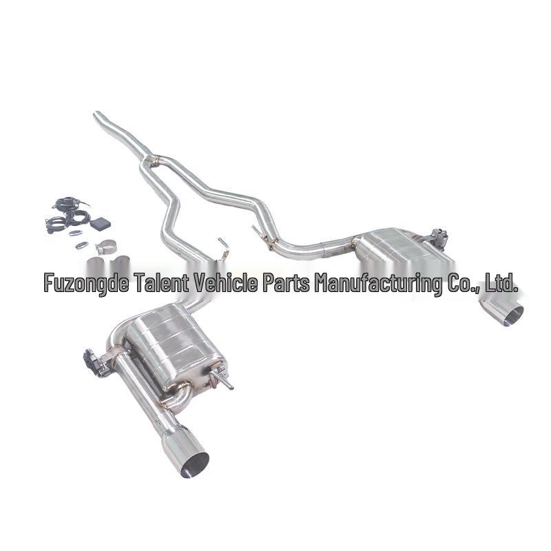 Fits 2017 Mustang 2.3T with Modified GFC Center & Rear Dual Muffler, Dual Valve, Dual Outlet Flat Tip Single Layer Tailpipe.
