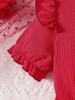 Girls Ruffle Short Sleeve Red Heart Mesh Dress Kids Spring Summer Daily Birthday Party Princess Dress