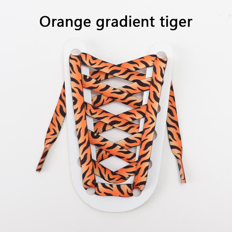 Leopard Print Flat Shoelaces Sneakers Colorful Shoelace Classic Animal Patten Shoe Laces Canvas Zebra Tiger Snake Shoestrings