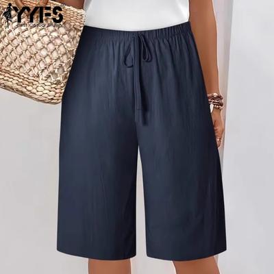 Женские модные повседневные однотонные спортивные шорты с высокой талией и принтом