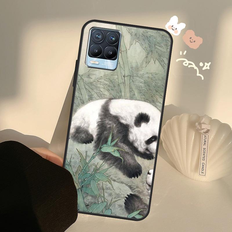 Китайский чехол с медведем и пандой для Realme C55 C63 C61 C51 C53 C25 C65 C67 C71 C75 11 12 13 14 Pro Plus GT6 GT7 15 Pro