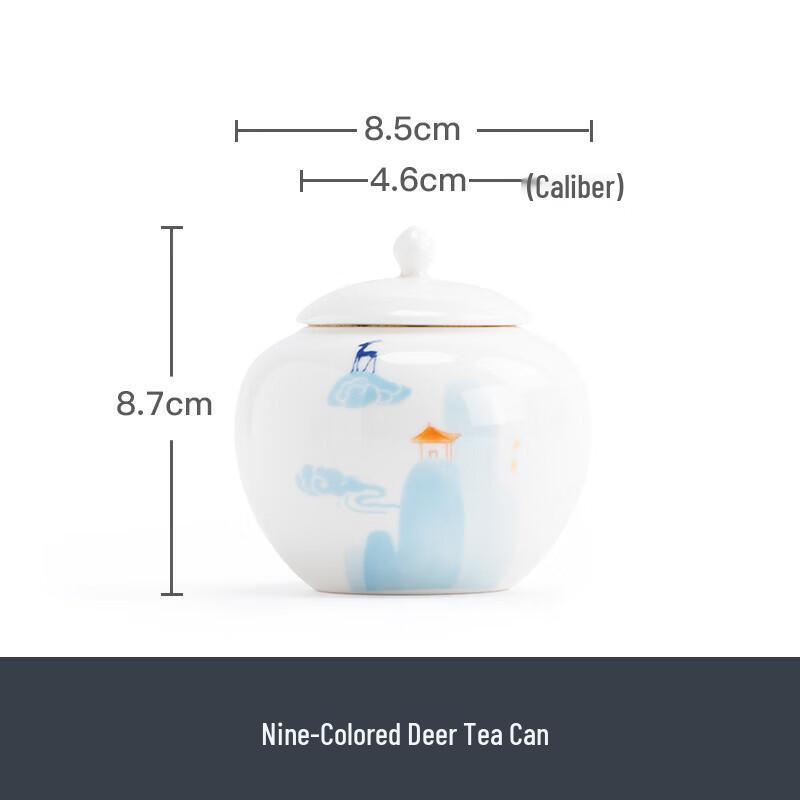 Nanshan Mr. Nine-Colored Deer Jade Porcelain Tea Caddy