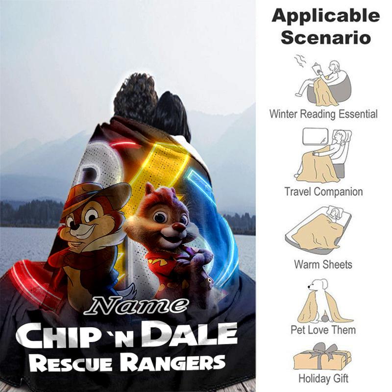 Custom 1pc Christmas Chip Dale Party Blanket, Soft And Comfortable Blanket, Casual Warm, Camping Travel Blanket, Birthday Gift Q91022