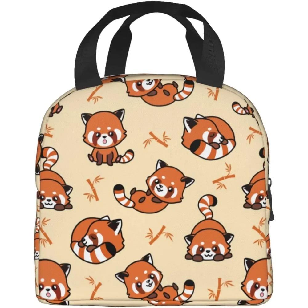Red Panda Утепленная сумка для обеда для женщин и девочек, термосумка для школьного пикника, моющаяся, многоразовая, для работы в офисе, походов, пикников