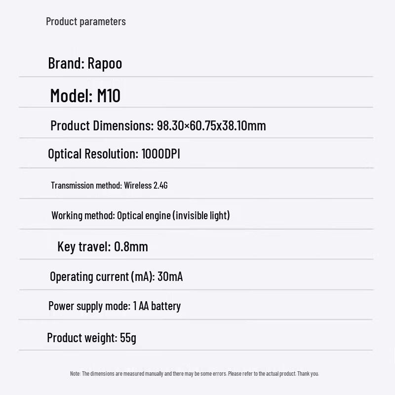 Rapoo M10 Plus Wireless Mouse