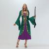 Halloween Witch Crazy Hooded Dress With Digital Print For Costume Parties