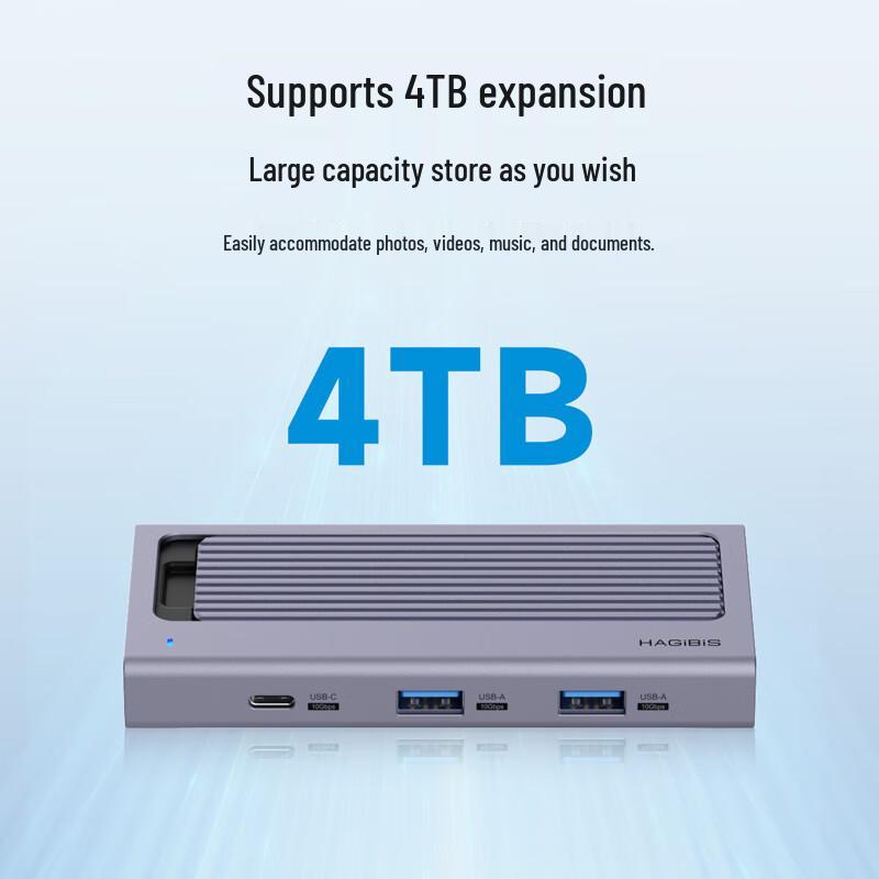 Hagibis Корпус для M.2 NVMe/SATA SSD и док-станция USB-C