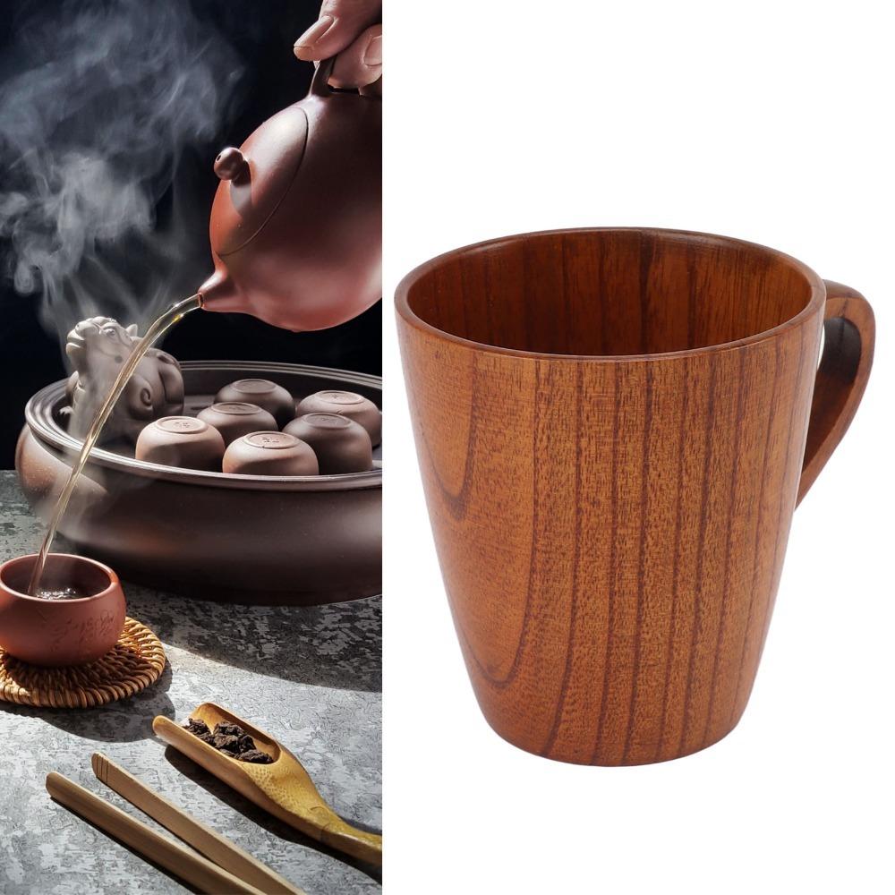 Safe Solid Wood Teacups Multifunctional Wooden Wine Mug Durable Wooden Mugs Drinking Coffee