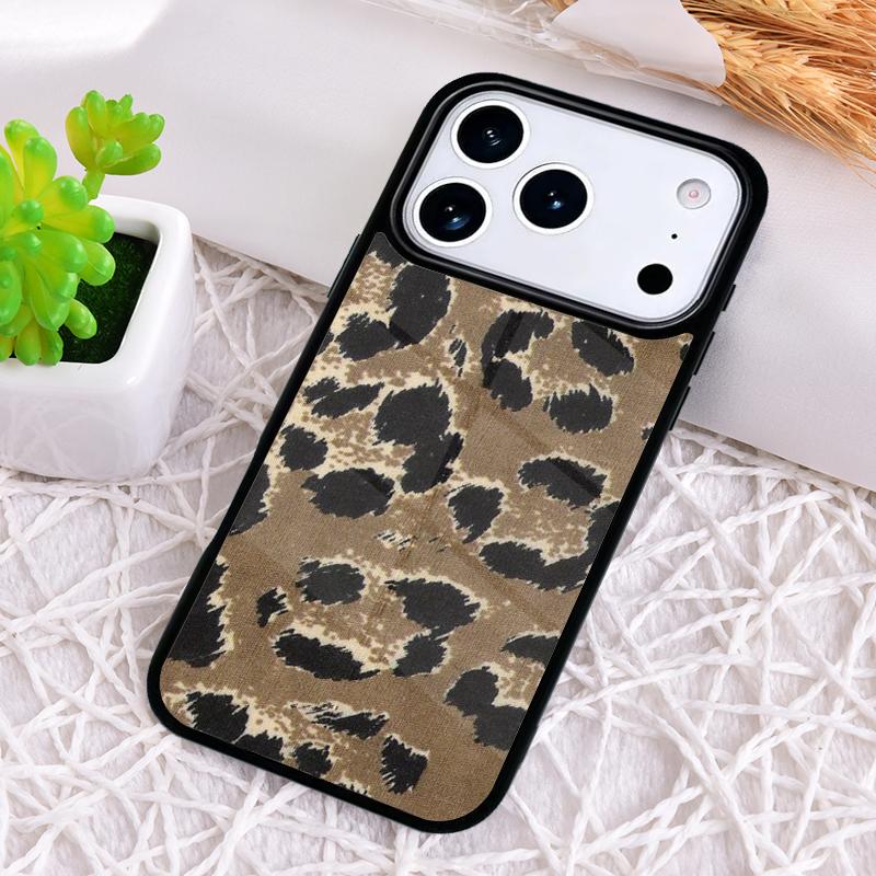 Чехол для телефона с принтом леопарда для iPhone 17 Air 16 15 11 12 14 13 Pro Max Ударопрочный чехол