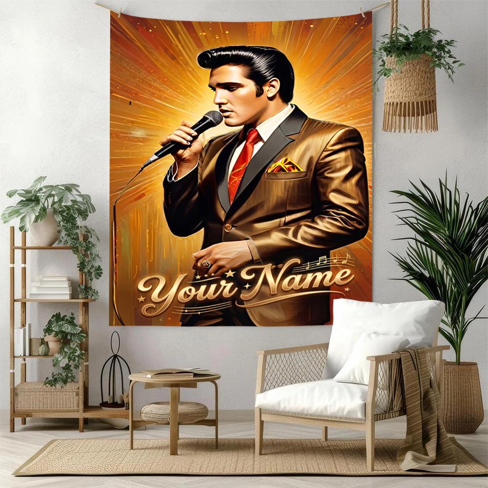 Elvis Presley Custom Tapestry Wall Tapestry Smooth Polyester Great for Camping All-Season Use Great Gift for Dorm Room Lovers