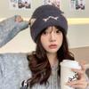 Autumn and Winter Hat Female Cute Cat Knitted Wool Hat Small Fresh Winter Student Pullover Hat