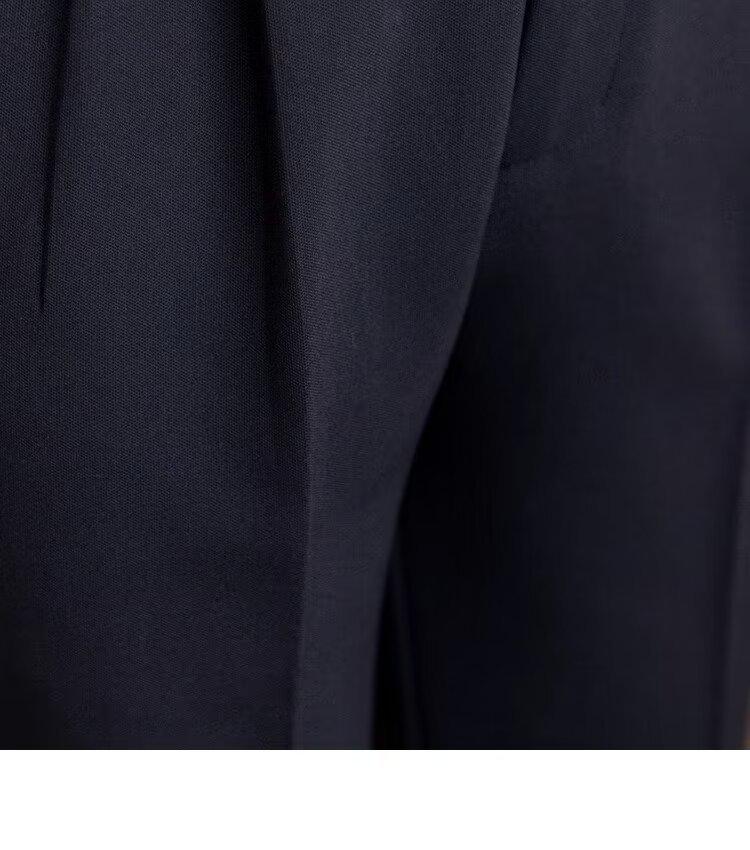 Men's High-Waist Autumn Business Suit Pants, Straight with Paris Buckle, Drape-Free, Easy-Iron, Casual All-Match Style.