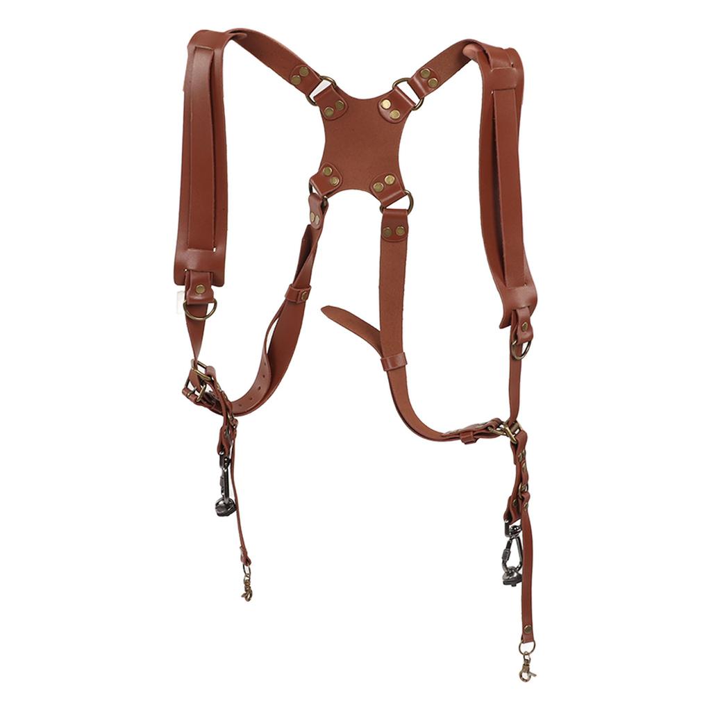 Ремень для камеры с двумя плечами, регулируемый кожаный, быстросъемный, для использования на открытом воздухе