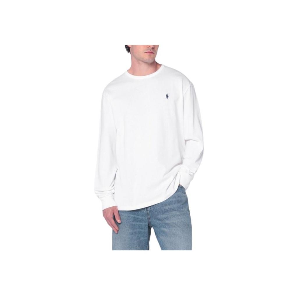 Polo Ralph Lauren Футболка-пуловер с круглым вырезом, длинным рукавом и спущенным плечом Мужские топы 710970697-002