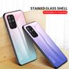 For OPPO Reno 5 F Lite 10X Zoom R17 Pro A73 A93 A95 A94 RX17 Pro Neo A74 A54 4G 5G Case Gradient Aurora Tempered Glass Soft Back Cover Phone Case