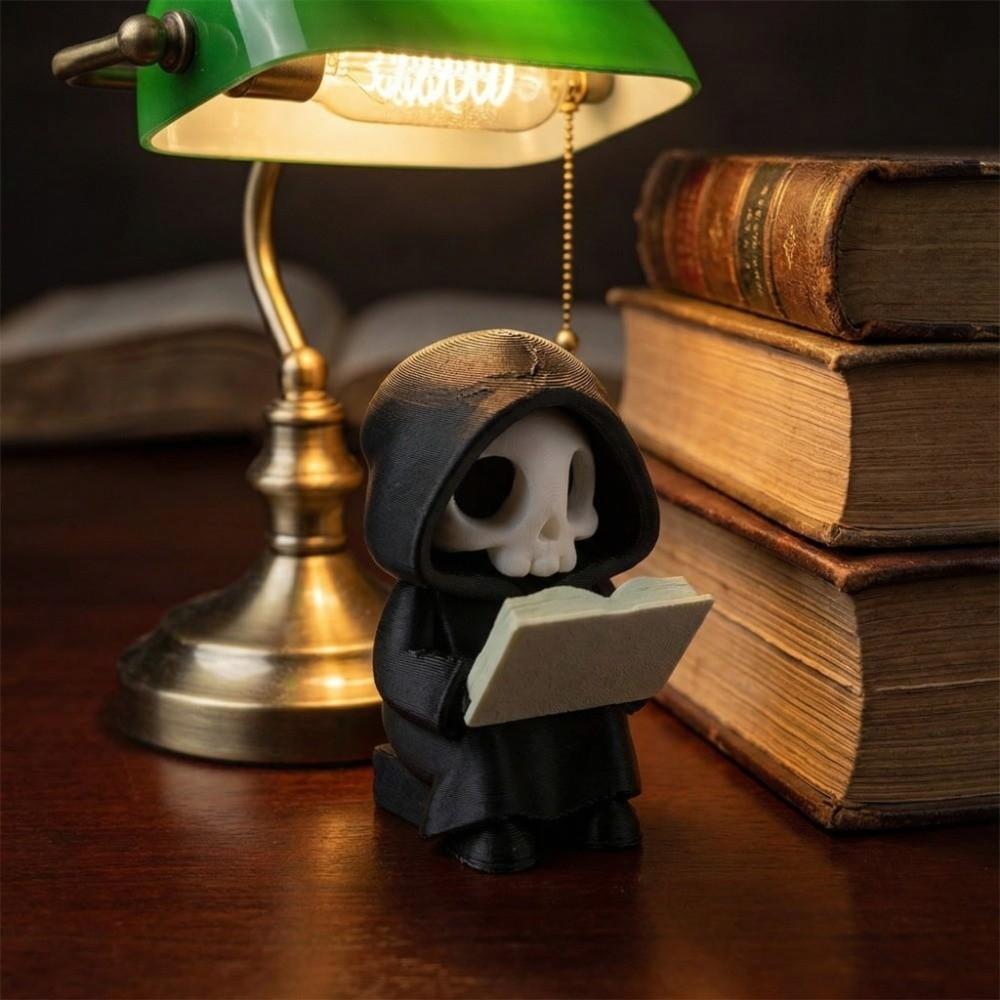 Cartoon Gothic Decoration Creative Reading Pose Ghost Statues Bedroom Decor