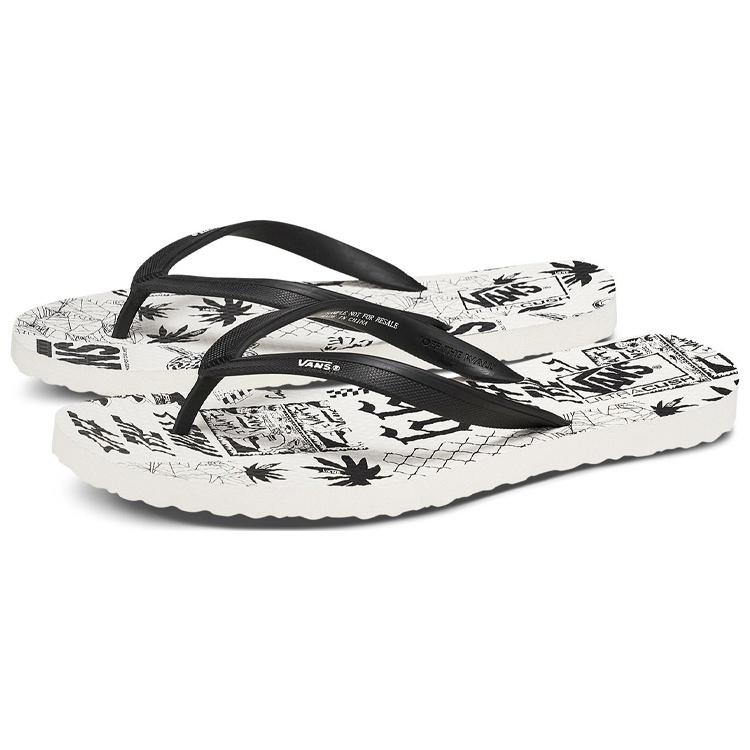 Vans Makena Fashion Unisex Black White Slippers 'Black White' Men's VN0A3MTLW85