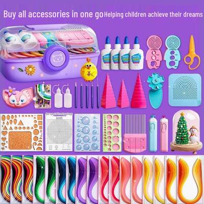 Набор для квиллинга Делюкс: Набор для студентов и начинающих «Сделай сам» с закладкой и электрической ручкой для квиллинга