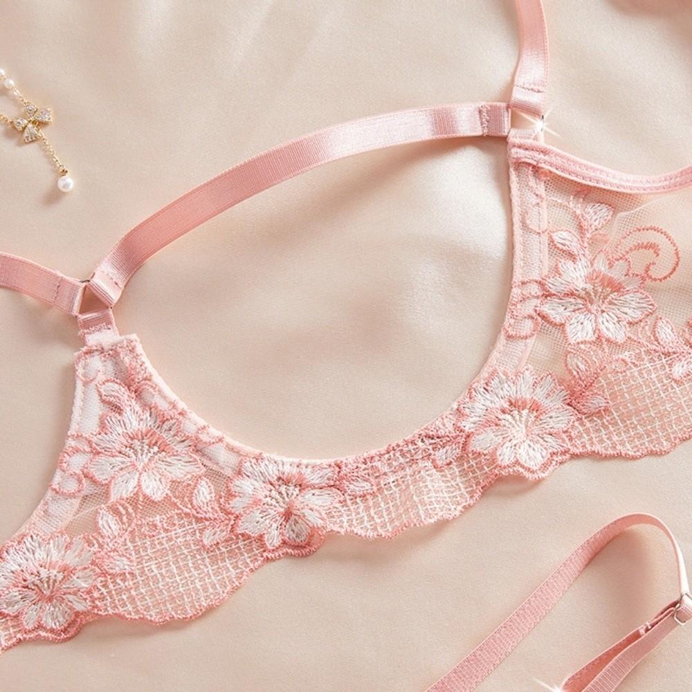 Lace Perspective Lingerie Chest Support Bra Briefs Set Sweet Lingerie Suit Valentine's Day