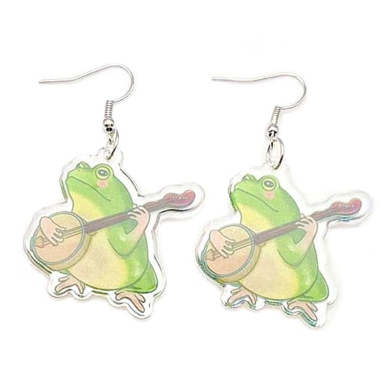 Милые Серьги-Грибочки Лягушки Висячие Серьги Акриловые Мультяшные С Принтом Воздушный Шар Серьги-Подвески Серьги-Подвески для Девочки