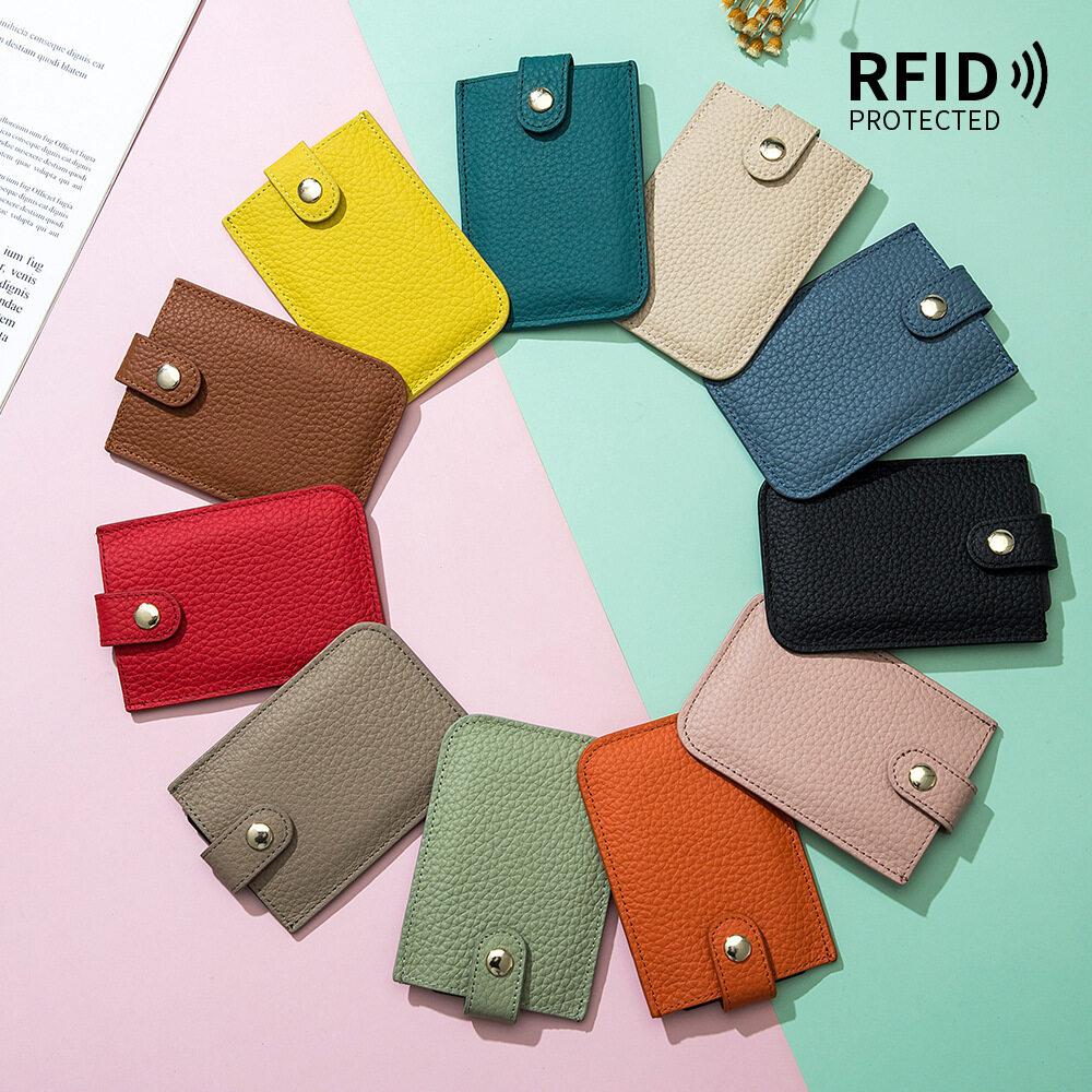 Модный женский RFID-щетка с защитой от кражи, держатель для кредитных карт, кошелек, креативная сумка с пряжкой, мини-простота, сумка для карт, карман для женщин, портативные тонкие чехлы для карт