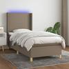 VidaXL Bed Slat Base with Mattress and LEDs, Upholstered Bed, Single Bed, Adult Bedroom Interior Bed, 3138697