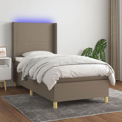 Maison Exclusive - Sommier À Lattes De Lit Matelas Et LED Taupe 100x200 Cm Tissu