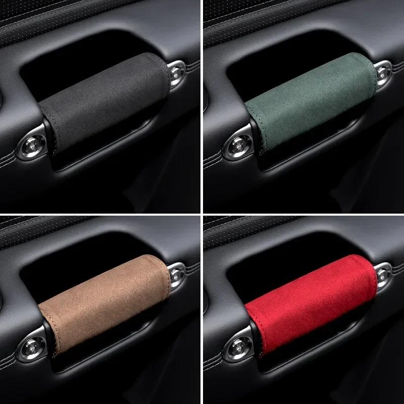 Door Handle Cover Suede Inner Roof Handle Protective Cover Universal Car Accessories Interior Modify for Tesla BMW Benz VW Jeep