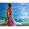 5D Diy Diamond Painting Seaside Girl Diamond Embroidery Cross Stitch Home Decor Handmade Gifts