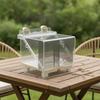 Cage Feeder Bowl Clear Bird Feeding Bowl Cage Bird Bath Compact Acrylic Pet Bath Transparent for Small Pets