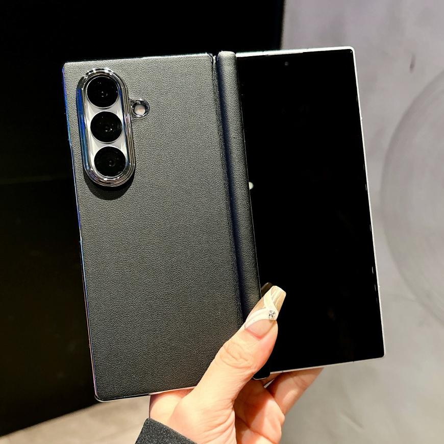 Матовый кожаный чехол однотонный для Samsung Galaxy Z Fold 7 6 4 fold7 ZFold Покрытие Бизнес Шарнир Ударопрочная задняя крышка