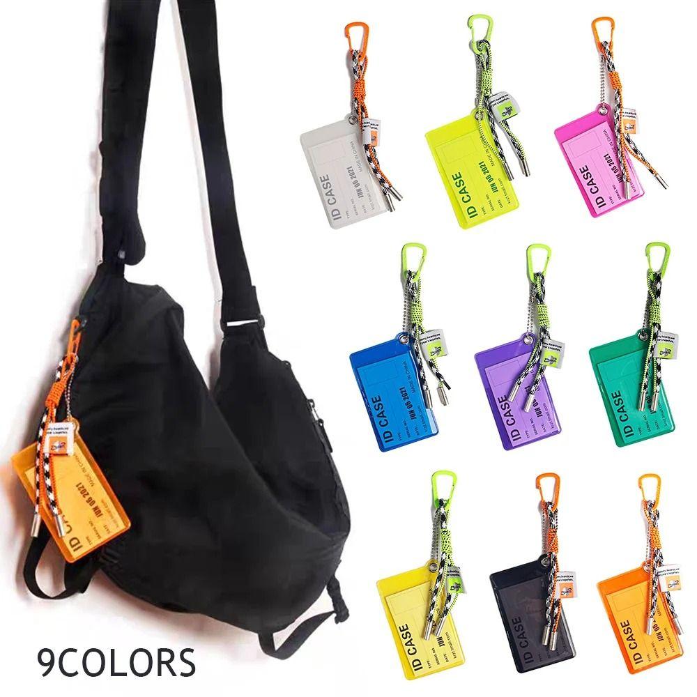 Флуоресцентный цветной ремешок для удостоверения личности из ПВХ-материала, держатель для удостоверения личности, ремешок для ключей