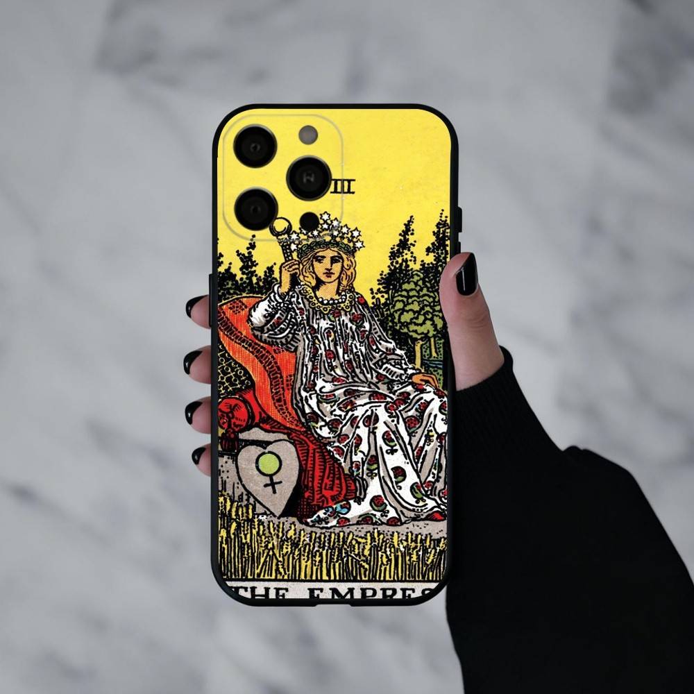 T-Tarot C-cards Phone Case For iPhone 17pro,16,15,14,13,12,11 Plus,Pro Max,XS,Soft Silicone Black Cover