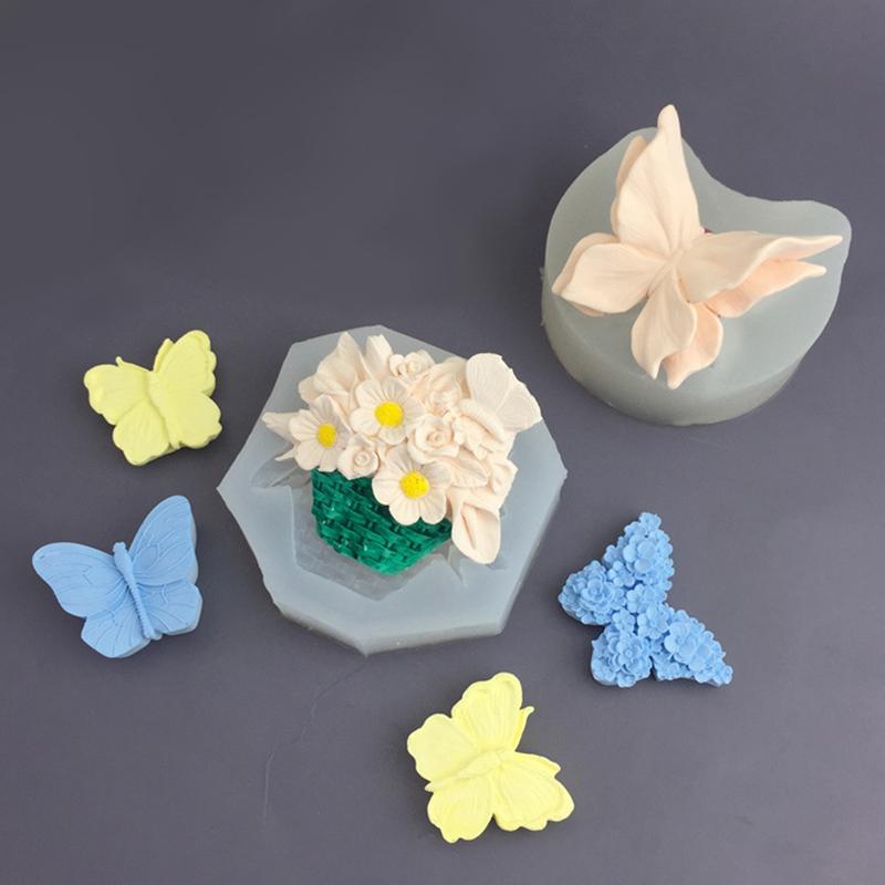 1 шт. Сахарная бабочка, самодельная свеча, мыло, бабочка, цветок, инструменты для изготовления форм, 6 стилей