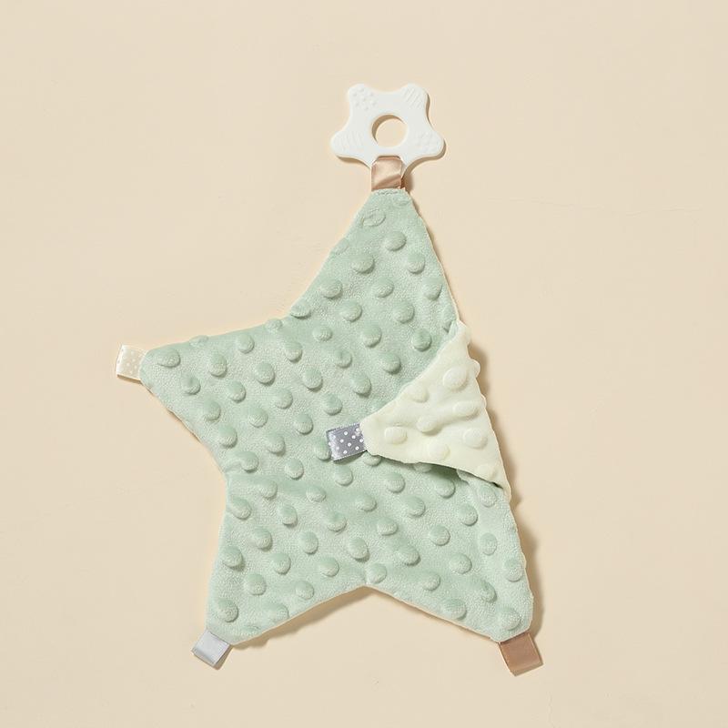 Baby Soothing Towel Teether Plush Toy Soft Bean Fleece Sleeping Hand Puppet for Infants