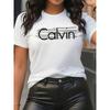 Женская футболка Calvin Повседневная Модная С коротким рукавом Удобная Летняя Уличная одежда Топ Y2k Минималистичный Дизайн Свободный крой