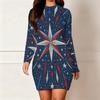 Womens Plus Size Long Sleeve Slim Bodycon Midi Dress Comfortable Chic Casual Party Wear