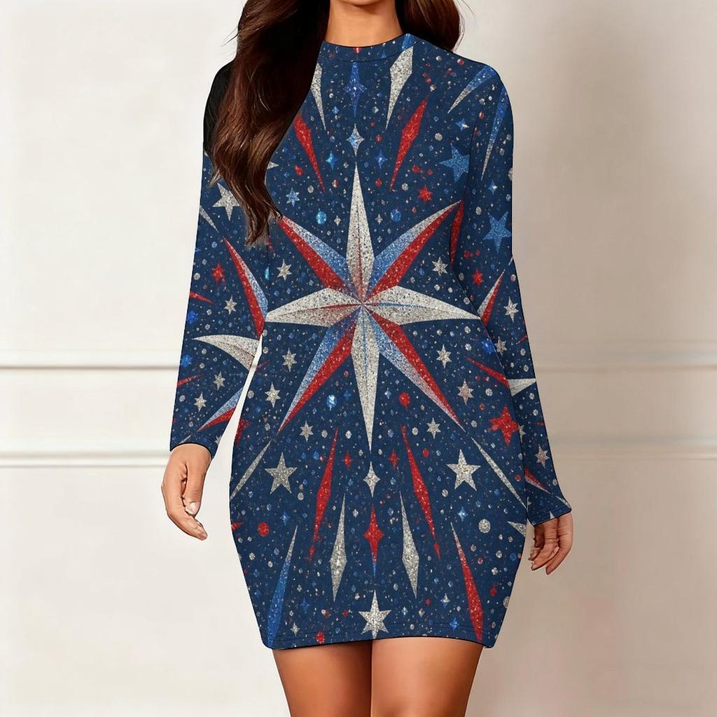 Womens Plus Size Long Sleeve Slim Bodycon Midi Dress Comfortable Chic Casual Party Wear