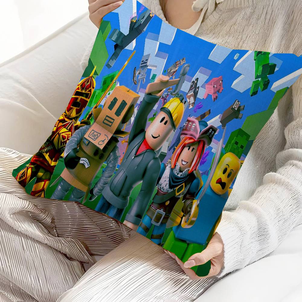 Cartoon R-Robloxs Game Pillow Gifts Home Office Furnishings Bedroom Sofa Car Cushion Cover Case 45X45Cm