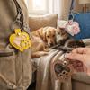 Portable Pet Hair Storage Bag PU Leather Memorial Key Chain Dogs Paw Pendant  Funeral Supplies