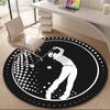 Golf Pattern Round Rug Office Chair Round Non-Slip Mat Fashionable Decoration Crystal Velvet