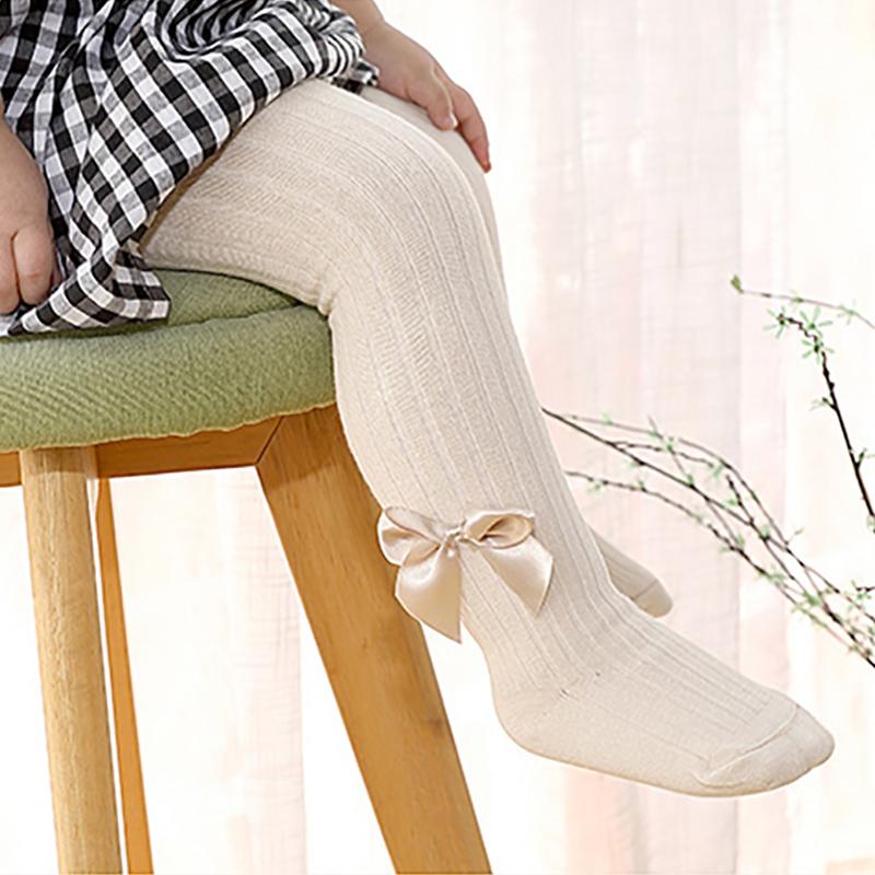 6 Colors Spring/Summer Cotton Girls' Tight Leggings Baby Jumpsuit Baby New Long Pants Children's Bow Pantyhose Baby Stockings