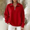 Women's Casual and Fashionable Loose Solid Color Pullover Long Sleeved Sweatshirt