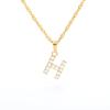 Новое английское letter necklace, покрытое настоящим золотом и слегка инкрустированное подвеской-буквой из циркона, цепочка из нержавеющей стали