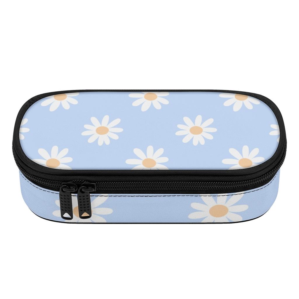 Pen Case Compact Shape 300D Polyester Easy Open Zipper with Mesh Pocket Removable Divider and Pen Slots for Teens and Students